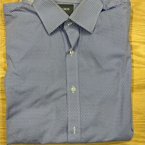 Blue Patterned Men's Dress Shirt